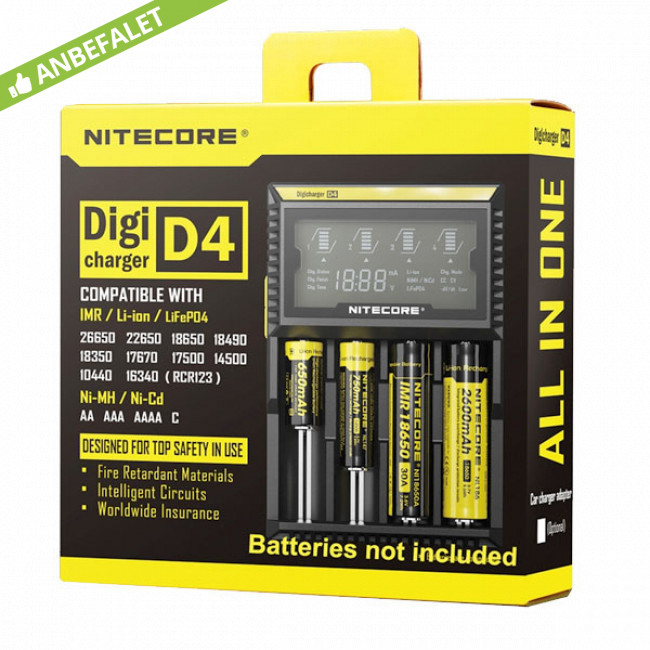 NITECORE DIGI D4 CHARGER – oplader alle damper-batterier