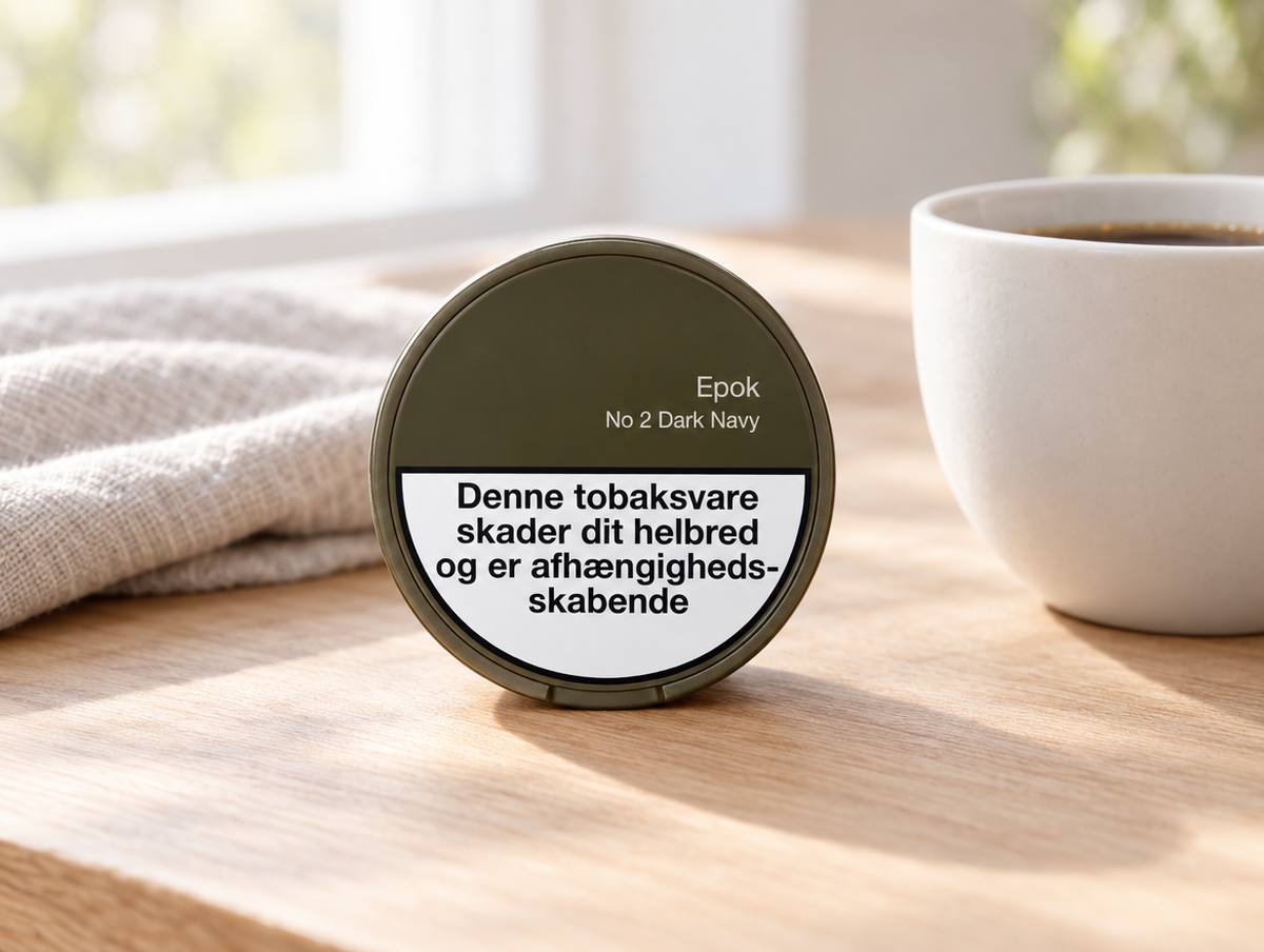 Epok tyggetobak, dåse på køkkenbord